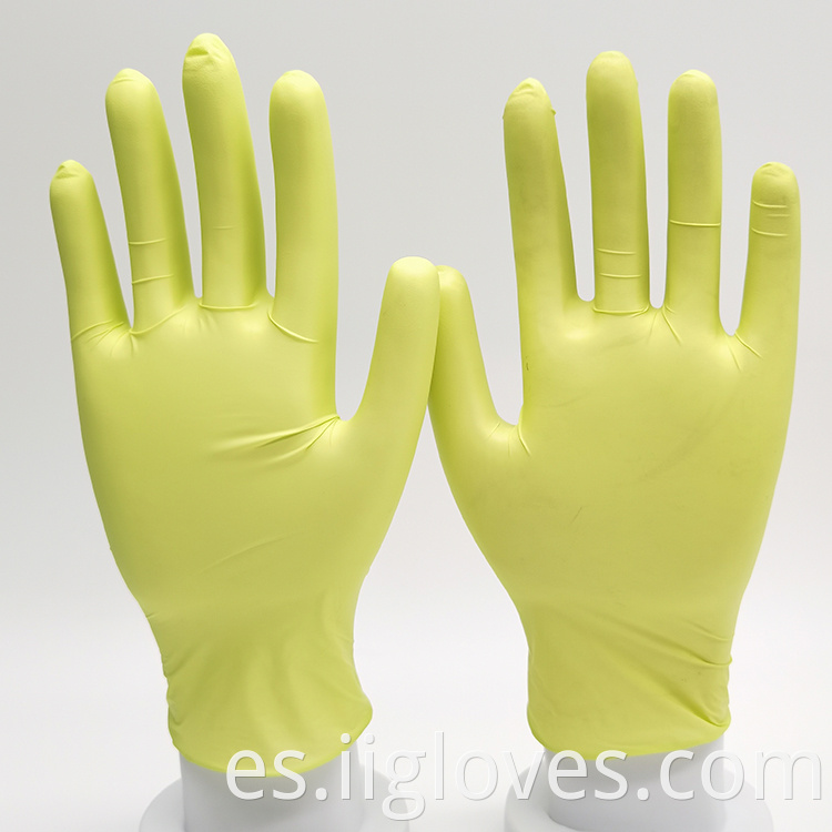 Guantes de nitrilo sin polvo verde azulado al por mayor con guantes de nitrilo de alta calidad.